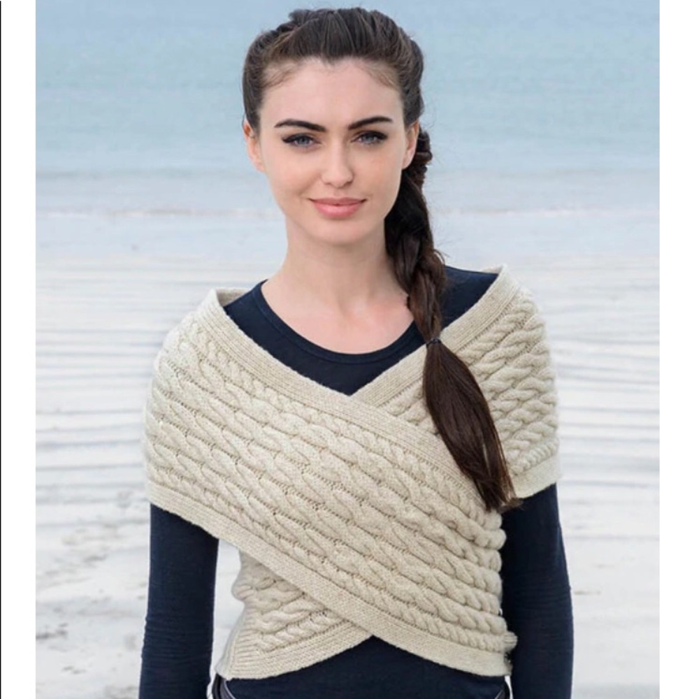 100% Merino Irish Knit Wrap